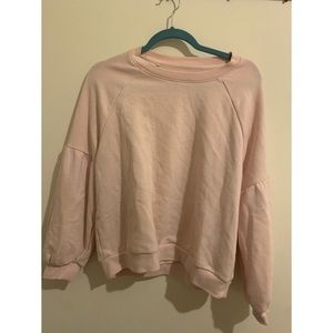 AERIE Pink Top/Sweater with Pretty Sleeves